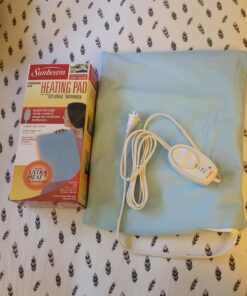 Sunbeam Heating Pad for Pain Relief | Standard Size Ultra Heat, 3 Heat Settings | Light Blue, 12 Inch x 15 Inch UltraHeat, 12 x 15 49 71mMM8fdLlL