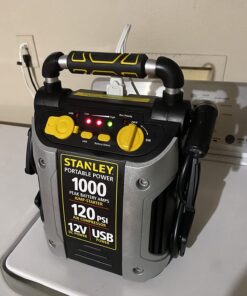 STANLEY J5C09 Portable Power Station Jump Starter 1000 Peak Amp Battery Booster, 120 PSI Air Compressor, USB Port, Battery Clamps 1,000 Peak Amps 73 71mNTQepWkL