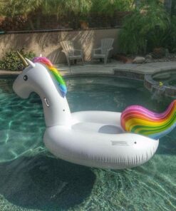 dreambuilderToy Giant Inflatable Unicorn Pool Float, 9 Feet Long , Unicorn Pool Float Floatie Ride On Large raft Summer Beach Pool Party Lounge for Kids and Adults (Unicorn Float) 29 71mNmI rLuL