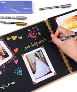 Dyvicl Premium Metallic Markers Pens - Silver and Gold Paint Pens for Black Paper, Glass, Rock Painting, Halloween Pumpkin, Card Making, Scrapbook Album, Christmas DIY Art Craft Kids, Set of 4 30 71mRKHk44NL