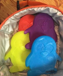 Fit & Fresh Cool Coolers Kids Lunch Box Ice Packs, Slim Ice Packs for Lunch Bags, Lunch Ice Packs Reusable-Multicolored 4 Pack (Penguin) Penguin 41 71mSoLHViOL 1