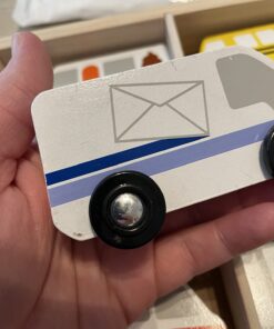 Melissa & Doug Town Vehicles Set in Wooden Tray (9 pcs) English Only Wooden Town Vehicles 20 71mUNeJb2EL