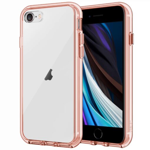 JETech Case for iPhone SE 3/2 (2022/2020 Edition), iPhone 8 and iPhone 7, 4.7-Inch, Shockproof Bumper Cover, Anti-Scratch Clear Back (Rose Gold) Rose Gold