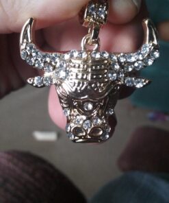 Mens Gold Tone Iced Out Bull Small Pendant with 5Mm 24", No Color, Size No Size 36 71mW6ExsEjL