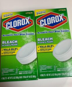 Clorox Ultra Clean Toilet Tablets Bleach 4 Count, 3.5 Ounces (Pack of 2) (Package May Vary) 37 71mWPAVosbL