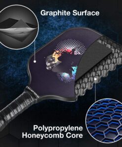 niupipo Pickleball Paddles, USAPA Approved Pro Graphite Pickleball Paddle/Paddles Set, Polypropylene Honeycomb Core, Cushion 4.72In Grip, Portable Bag/Paddle Cover, Lightweight Pickleball Racket Black 21 71mWdHVpEL