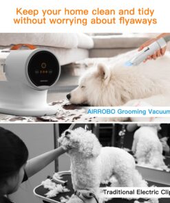 AIRROBO Dog Hair Vacuum & Dog Grooming Kit, 12000Pa Strong Pet Grooming Vacuum, 2L Large Capacity Dog Vacuum for Shedding Grooming Hair, Quiet, 5 Pet Grooming Tools, PG100 37 71mWqdPhpfL