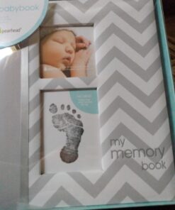 Pearhead First 5 Years Chevron Baby Memory Book, Clean-Touch Baby Safe Ink Pad for Baby’s Handprint or Baby’s Footprint, Gender Neutral Baby Milestone And Pregnancy Book, Gray Gray Chevron Babybook 46 71mXPUUCBuL