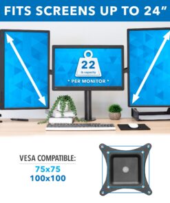 Mount-It! Triple Monitor Mount | 3 Monitor Desk Stand | Fits Three Computer Screens 19 20 21 22 23 24 Inches | C-Clamp Base | Heavy Duty Full Motion Tri Arms | VESA 75 100 Compatible up to 24 inches 40 71mYAFTYLLL