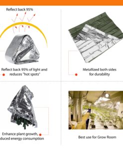NAVAdeal 2 Pack Silver Highly Reflective Mylar Films, 82x 47Inch, Metallized Foil Covering Sheet, Garden Greenhouse Farming, Increase Plant Growth Save Power, Reduce Uneven Heat Environment Safe Pack of 2 25 71mYYVnnpBS