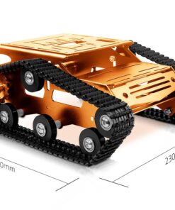 Alternative view of XiaoR Geek Smart Robot Car Tank Chassis Kit Aluminum Alloy Big Platform with 2WD Motors for uno/Raspberry Pi DIY Remote Control Robot Car Tools- Free Tools-Upgraded Version Yellow