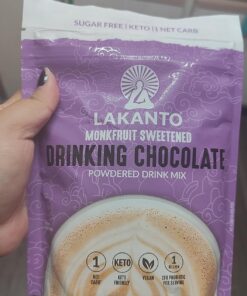 Lakanto Sugar Free Drinking Chocolate - Cold or Hot Cocoa Powder Mix, Shelf Stable Probiotics, Monk Fruit Sweetener, Keto Diet Friendly, Vegan, Dutch Cocoa, Gourmet Taste (Original - 10 oz) Original Chocolate 26 Servings (Pack of 1) 27 71maTGP7qsL