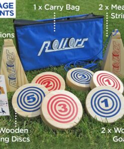 Rollors Backyard Game - The #1 Lawn Game for Summertime Fun, Tailgating, Camping, Parties, BBQs, Picnics & Beach Days – All Wood Outdoor Yard Game Combining Horseshoes, Bocce Ball & Bowling 21 71mbU25H7HL