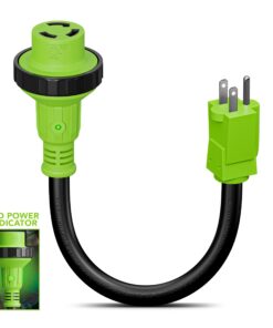LeisureCords Trailer dogbone Adapter 15 amp Male to 30 amp Female Locking Connector with LED Power Indicator 15 71meOOgG2HL
