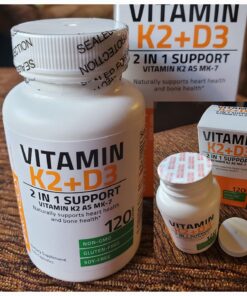 Bronson Vitamin K2 (MK7) with D3 Supplement Non-GMO Formula 5000 IU Vitamin D3 & 90 mcg Vitamin K2 MK-7 Easy to Swallow Vitamin D & K Complex, 120 Capsules 120 Count (Pack of 1) 43 71mfRZTi5VL 2