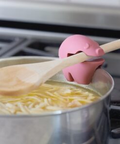 Fox Run Pink Pig Silicone Pot Clip Spoon Rest, 2.25-Inches, Cooking Utensil Holder,6480 20 71mfuiqO7ZL