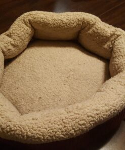 Petmate Aspen Pet Self Warming Round Bed, 19.5 Inches, Barn Red and Cream 19.5"L x 19.5"W x 7.0"Th 25 71mgQmfhXfL