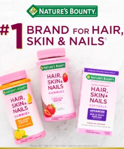 Nature's Bounty Hair, Skin & Nails with Biotin, Strawberry Gummies Vitamin Supplement, Supports Hair, Skin, and Nail Health for Women, 2500 mcg, 140 Ct 140 Count (Pack of 1) 22 71mhEzJeLcL