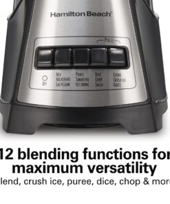 Hamilton Beach Power Elite Wave Action blender-for Shakes & Smoothies, Puree, Crush Ice, 40 Oz Glass Jar, 12 Functions, Stainless Steel Ice Sabre-Blades, Black (58148A) Blender with 40 Oz Glass Jar 21 71mhMf1uIgL