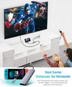 Hiearcool USB C Hub, USB C Multi-port Adapter for MacBook Pro, 7 in 1 USB C to HDMI Hub Dongle Compatible for USB C Laptops and Other Type C Devices (4K HDMI USB3.0 SD/TF Card Reader 100W PD) Space grey 31 71miEPyzNHL