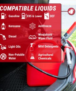 TERA PUMP Electric Multipurpose Gas Transfer Pump with Quick Stop Nozzle for Gas, Diesel, DEF & More 2D Battery - 2.5 GPM 26 71mjkGqrYaL