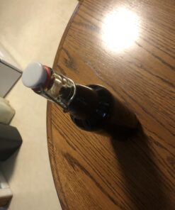 Otis Classic Swing Top Glass Bottles - Set of 6, 16oz w/Marker & Labels - Clear Bottle with Caps for Juice, Water, Kombucha, Wine, Beer Brewing, Kefir Milk or Eggnog 38 71mjm QIAL