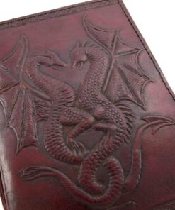 AzureGreen DOUBLE DRAGON Blank Page BOOK Handcrafted Leather Writing Unlined 5 x 7 JOURNAL (Brown) 27 71mkOU7FCML