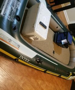 INTEX Seahawk Inflatable Boat Series: Includes Deluxe Aluminum Oars and High-Output Pump – SuperStrong PVC – Fishing Rod Holders – Heavy Duty Grab Handles – Gear Pouch Seahawk 4 Boat Set 41 71mlPYTq UL
