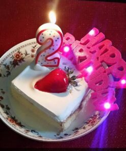 Pink Happy Birthday LED Flashing Pick - 10.25", 1 Piece - Perfect for Birthday Celebrations Pink Flashing 19 71mleAubWjL