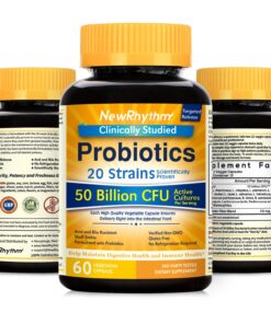 Alternative view of NewRhythm Probiotics 50 Billion CFU 20 Strains, 60 Veggie Capsules, Targeted Release Technology, Stomach Acid Resistant, No Need for Refrigeration, Non-GMO, Gluten Free Daily Probiotics