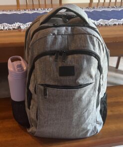 Matein Travel Laptop Backpack, Business Anti Theft Slim Durable Laptops Backpack with USB Charging Port, Water Resistant College School Computer Bag Gifts for Men & Women Fits 15.6 Inch Notebook, Grey Austere Grey 60 71mmwD2TycL