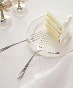 Mud Pie MRS, Plate and Fork Set, White 9 71mn0P4q1AL