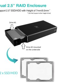 Vantec Nexstar GX USB 3.0 Dual 2.5" SATA SSD/HDD RAID Enclosure, Black (NST-272S3-BK) NexStar GX - USB 3.0 Dual 2.5" (Type A) 14 71mnh3N8xlL