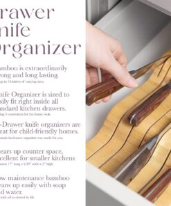 Alternative view of Bellemain 100% Pure Bamboo in Drawer Knife Block | Knife Drawer Organizer | Store Knives Safely with The Blades Down | Storage Solution for Your Kitchen | Knife Organizer Drawer Insert