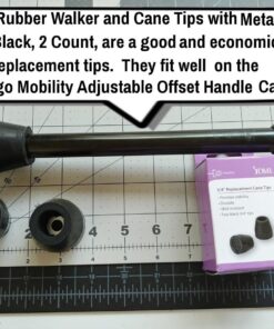 DMI Walker and Cane Tips with Metal Inserts, ¾ Inch, Black, 2 Count (Pack of 1) Pack of 1 16 71mqA8mKhfL