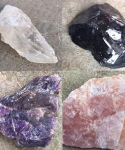 Healing Crystal Wands,2" Amethyst Crystal, Rose Quartz,Clear Quartz and Black Obsidian£¬6 Faceted Reiki Chakra Stones 4 pcs Pink,clear Quartz,black Obsidian,amethyst 2" Tall 45 71mqOIK9r L