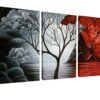 Wieco Art The Cloud Tree Wall Art Oil PaintingS Giclee Landscape Canvas Prints for Home Decorations, 3 Panels 12x16inchx3pcs (30x40cmx3pcs) 19 71mrBmaxslL