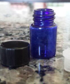 Vivaplex 24, Cobalt Blue, 2 ml (5/8 Dram) Glass Bottles, with Orifice Reducers and Black Caps 22 71ms3osVsWL