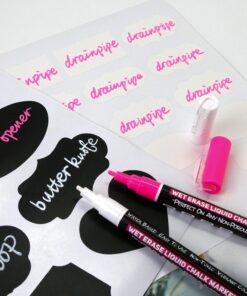 MMFB Arts & Crafts Chalk Markers - Liquid Chalk Paint Pens for Businesses, Restaurants, School, Blackboard, Window, Erasable, Non-Toxic, Water-Based, Reversible Tips Markers (2 pack Bright 3mm) 2 Bright 3mm 22 71ms67R062L