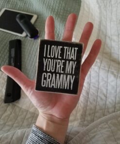 Primitives by Kathy 27215 Pinstripe Trimmed Box Sign, 2.5 x 3-Inches, Grammy 17 71ms6ywiuoL