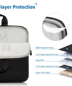 Hseok 13-14 inches Laptop Sleeve Elastic Neoprene Case, Water Repellent Notebooks Hand Bag with Handle and Small Case,Black 13-13.5 inch Black 15 71mtNNYakOL