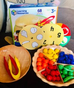 Learning Resources Super Sorting Pie - 68 Pieces, Ages 3+ Toddler Fine Motor Toy, Preschool Learning Games, Develops Counting and Color Recognition, Pretend Play Food, Kids Tweezers 44 71mtUrUZBoL