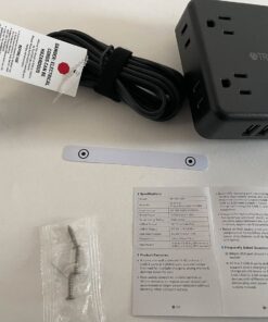 TROND Power Strip Surge Protector - Flat Plug Extension Cord, 8 Widely-Spaced Outlets, 4 USB Charger(1 USB C Port), 5FT Ultra Thin Cord, 1440J, Flat Wall Plug, Desk Charging Station for Travel, Black 5 FT-1 USB C 59 71mu1BWmQEL