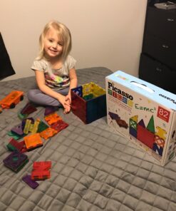 PicassoTiles® PT82 Creativity Set Magnet Building Tiles Clear Color Magnetic 3D Building Block - Creativity Beyond Imagination! Educational, Inspirational, Conventional, Recreational 40 71mulwJwQQL