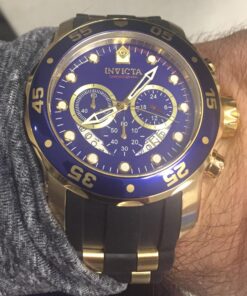 Invicta Men's 6983 Pro Diver Collection Chronograph Blue Dial Black Polyurethane Watch 47 71mvqzWdJPL