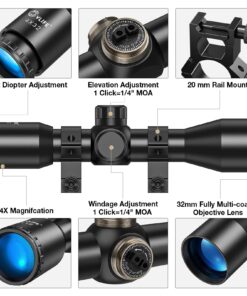 CVLIFE 4x32 Compact Rifle Scope Crosshair Optics Hunting Scope 20mm Picatinny 21 71mwVlqiUnL