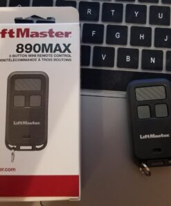 LiftMaster 890max Mini Key Chain Garage Door Opener Remote, 2.5" Long x 1.25" Wide x 1/2" Thick, Black with Gray Buttons 31 71mwacx558L