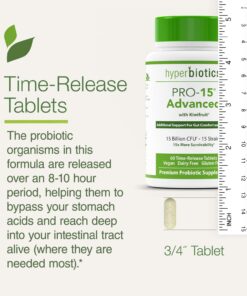 Hyperbiotics Pro 15 Advanced Probiotic Supplement | Time Release Tablets | Probiotics for Women, Men, Adults | Digestive & Immune Support | Vegan, Dairy & Gluten Free | 60 Count 60 Count (Pack of 1) 13 71mwbaqwtTL