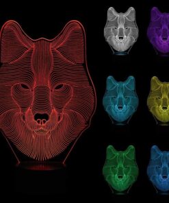 Tiscen 3D Illusion Night Light, LED Table Desk Lamps, Dinosaur Horse Wolf Nightlights,Plastic, 7 Colors USB Charge Lighting Home Decoration for Kids Bedroom 12 71mxwmcKdqL