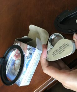 40X Full Metal Illuminated Jewelry Loop Magnifier, XYK Pocket Folding Magnifying Glass Jewelers Eye Loupe with LED(LED Currency Detecting/Jewelry Identifying) 1 47 71mz7lajoxL